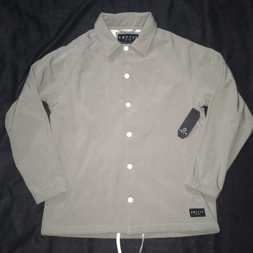 ❌SOLD❌EMPYRE  LIGHT GREY TECH FLEECE COACHE JACKET - Picture 4 of 8